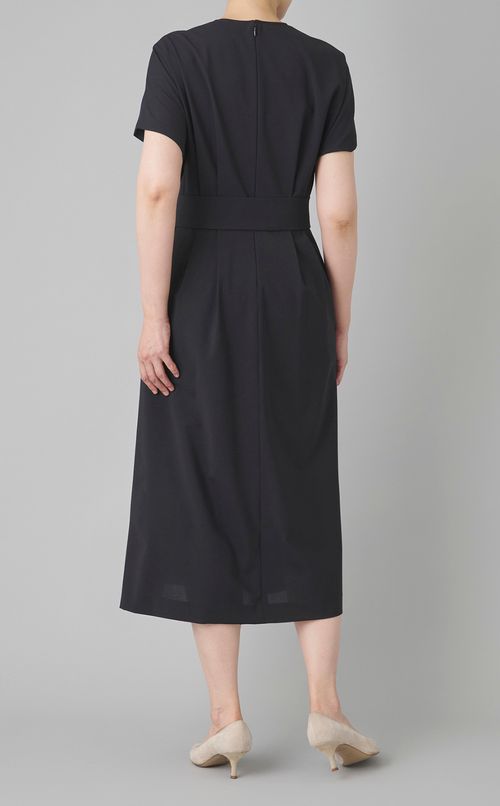 バイカラーウエストベルトワンピース