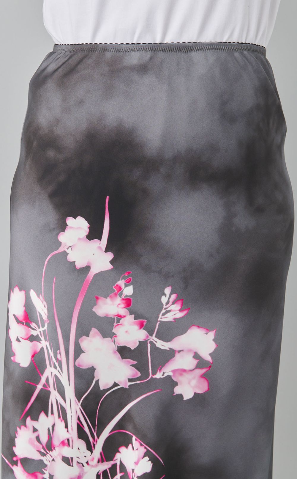 サイドフラワープリントロングスカート