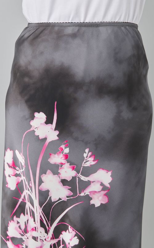 サイドフラワープリントロングスカート