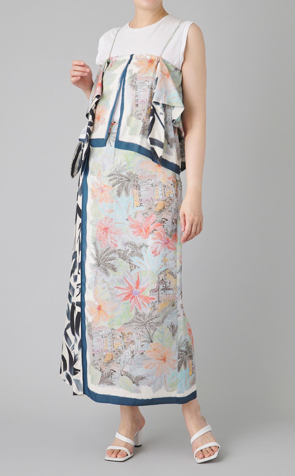 スカーフプリント2wayスカート