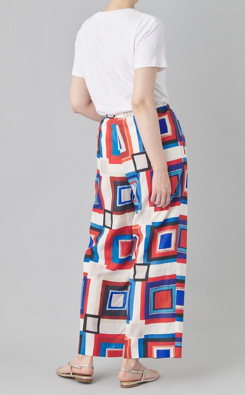 プリントツータックワイドパンツ