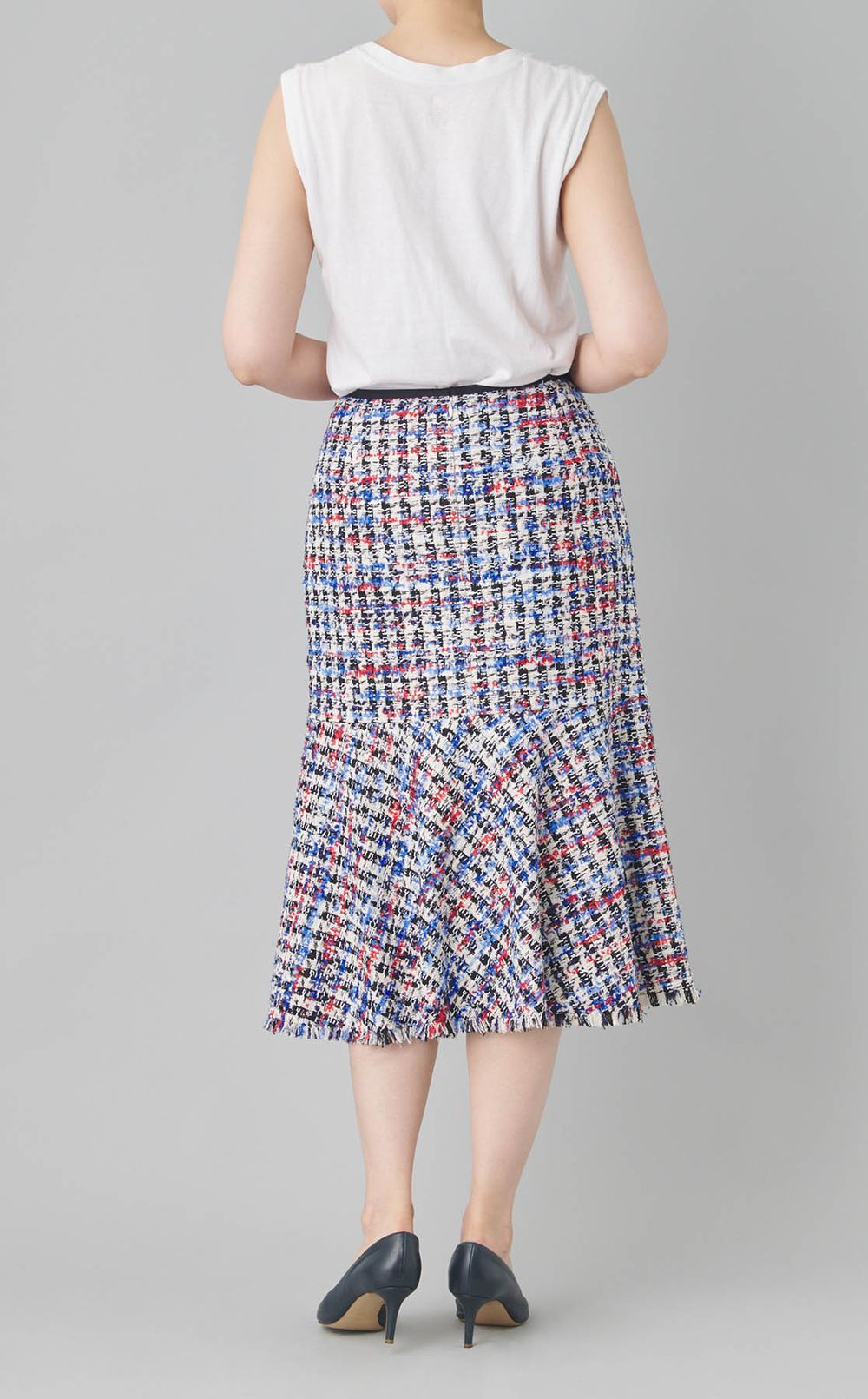 トリコロールツイードマーメイドスカート