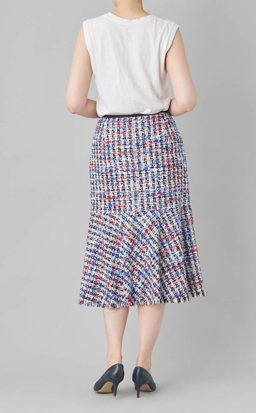 トリコロールツイードマーメイドスカート