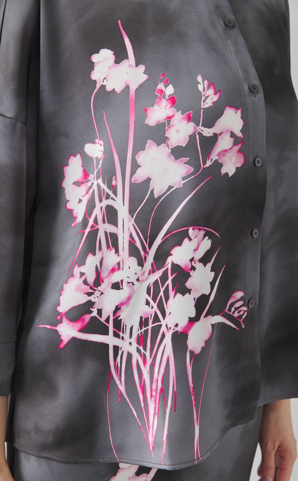 サイドフラワープリントロングスカート