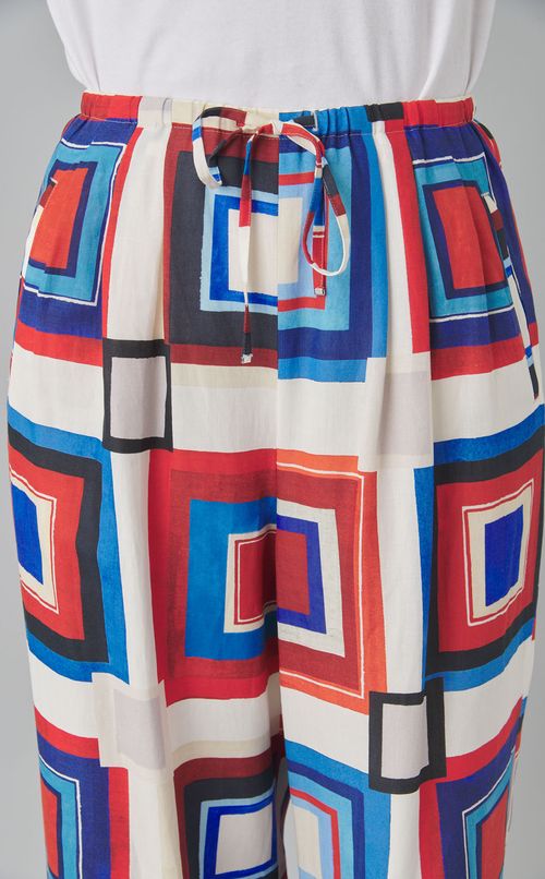 プリントツータックワイドパンツ