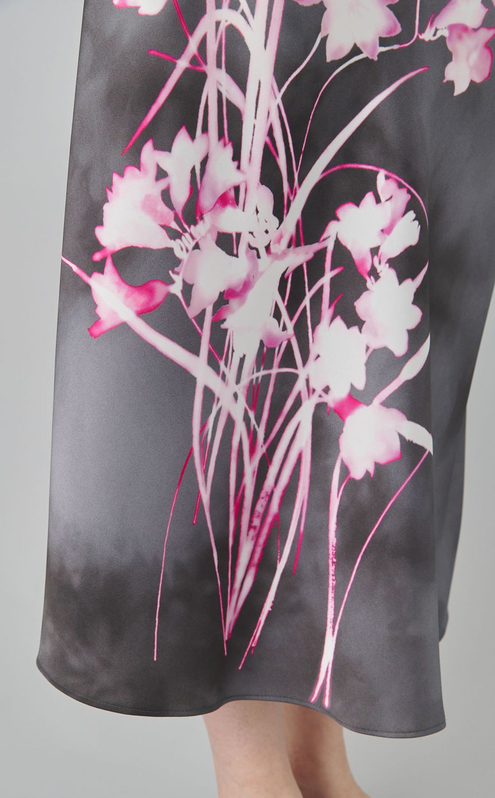 サイドフラワープリントロングスカート