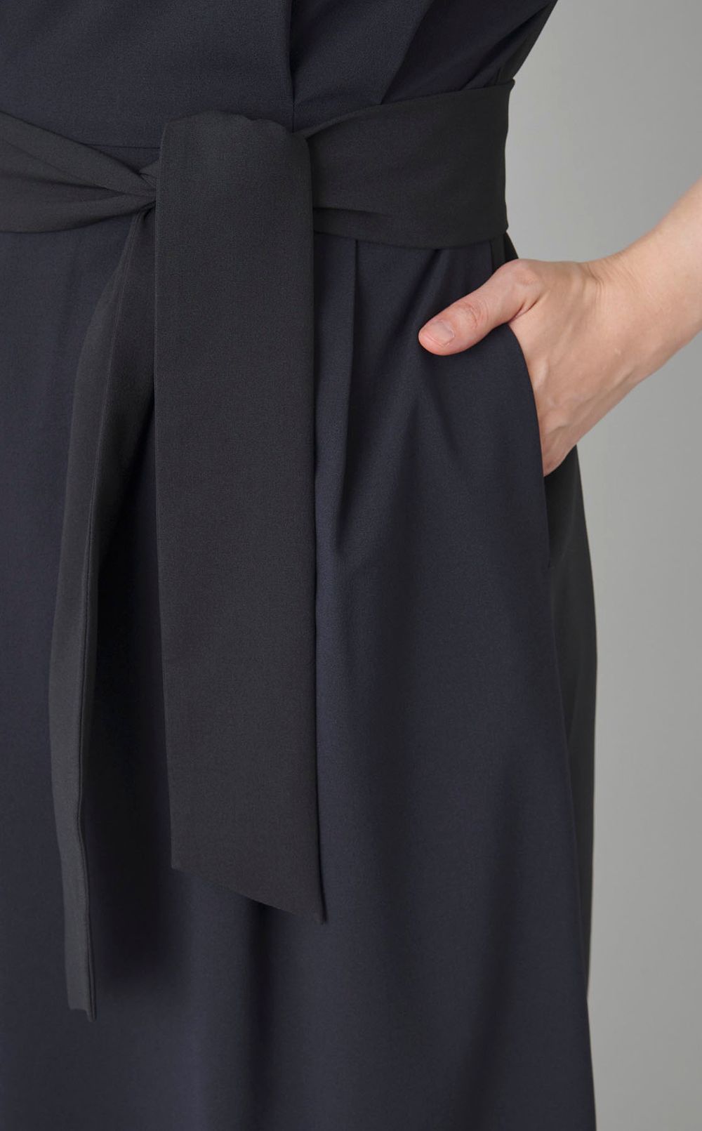 バイカラーウエストベルトワンピース