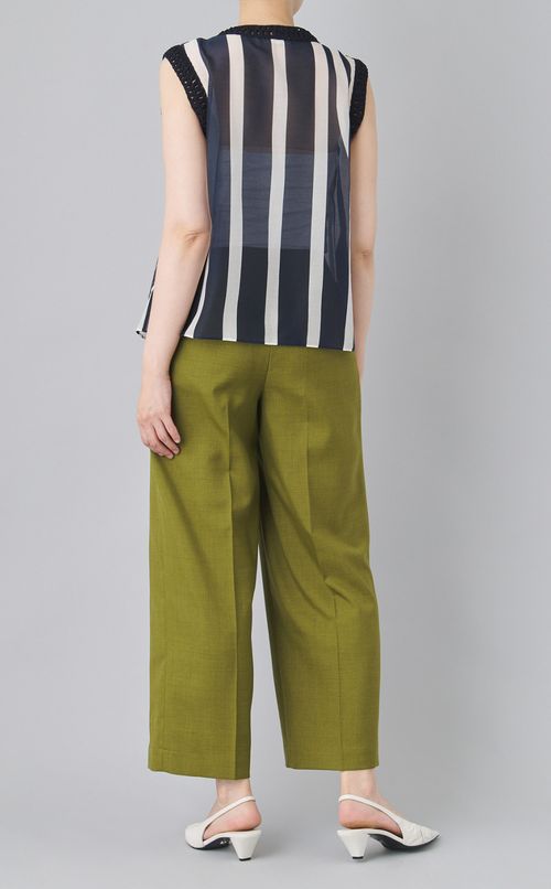 サークルストライプクロシェットブラウス