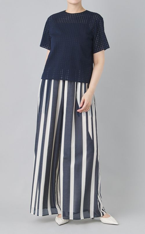 ドットハーフスリーブプルオーバー