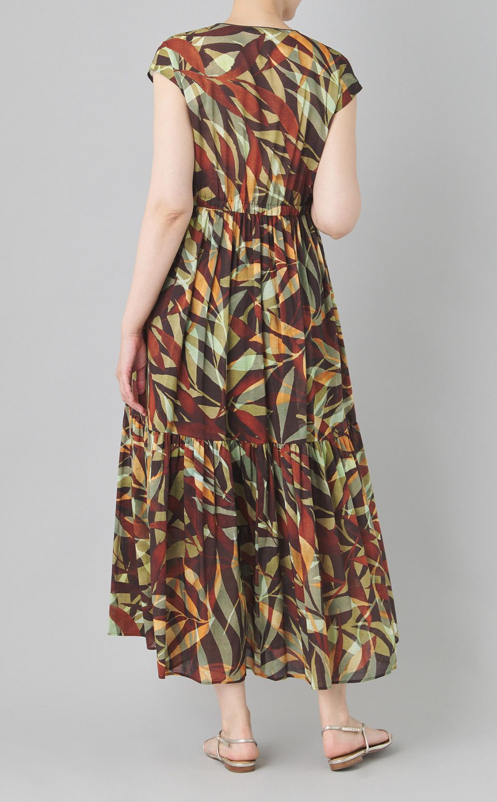 リーフプリントカシュクールワンピース