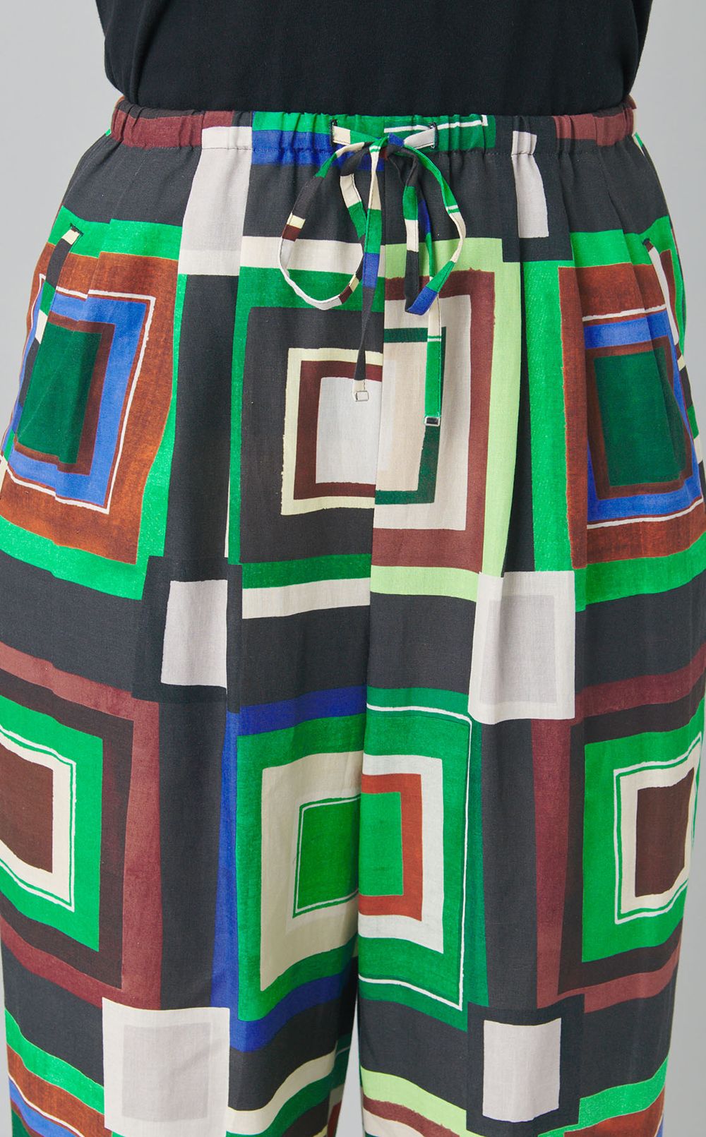 プリントツータックワイドパンツ