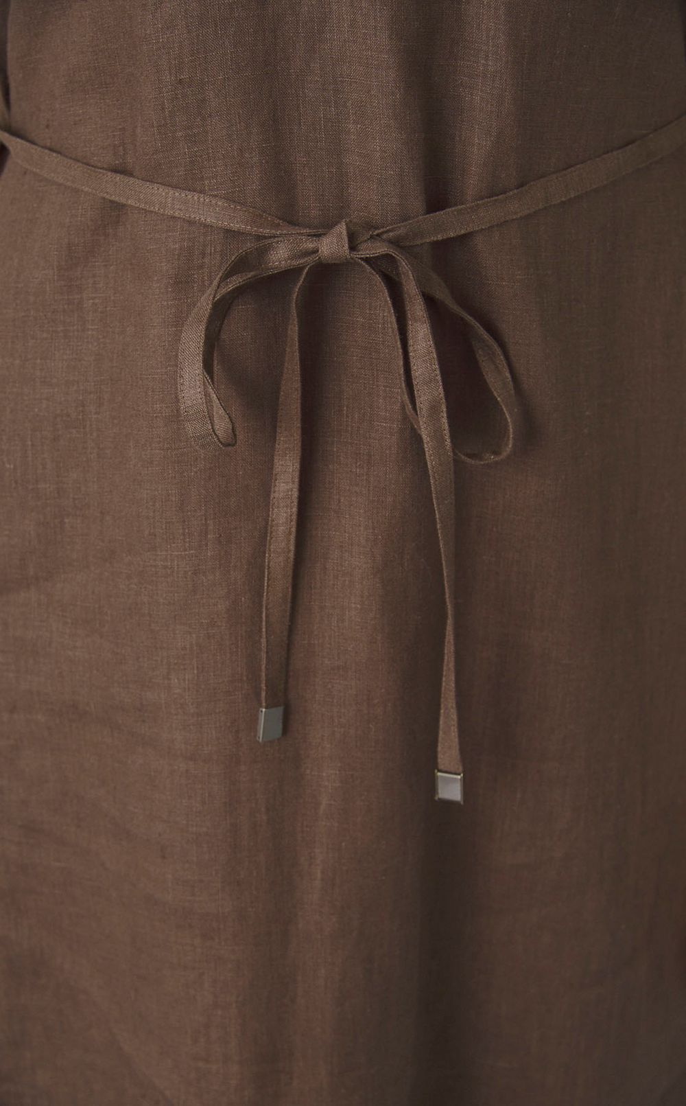 スムースリネンVネックワンピース