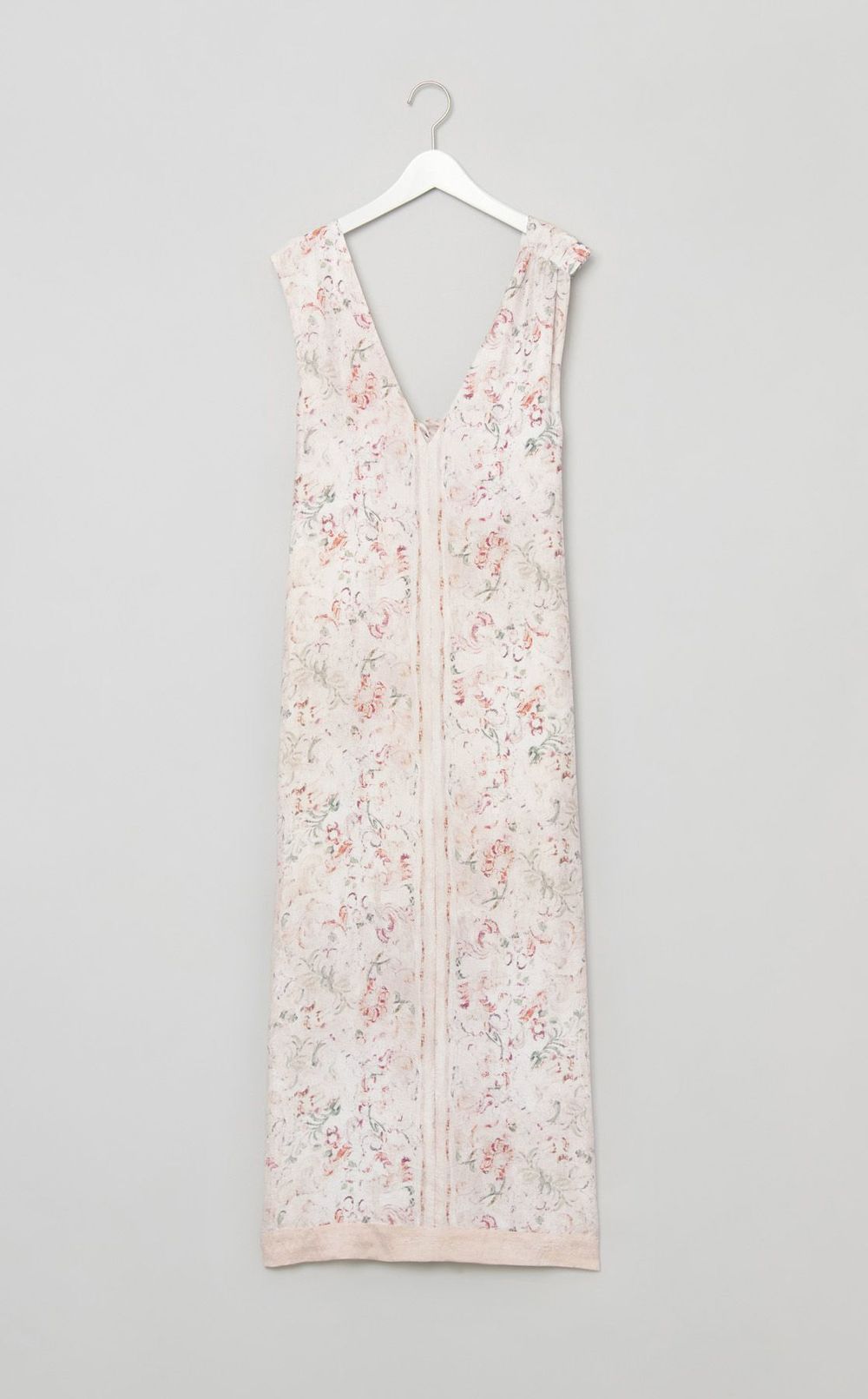 フラワープリントタイバックドレス