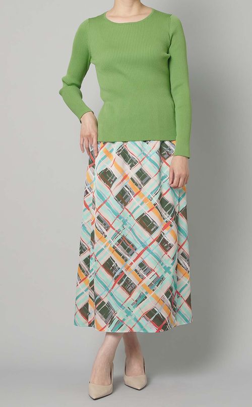 プラッドペイントプリントスカート