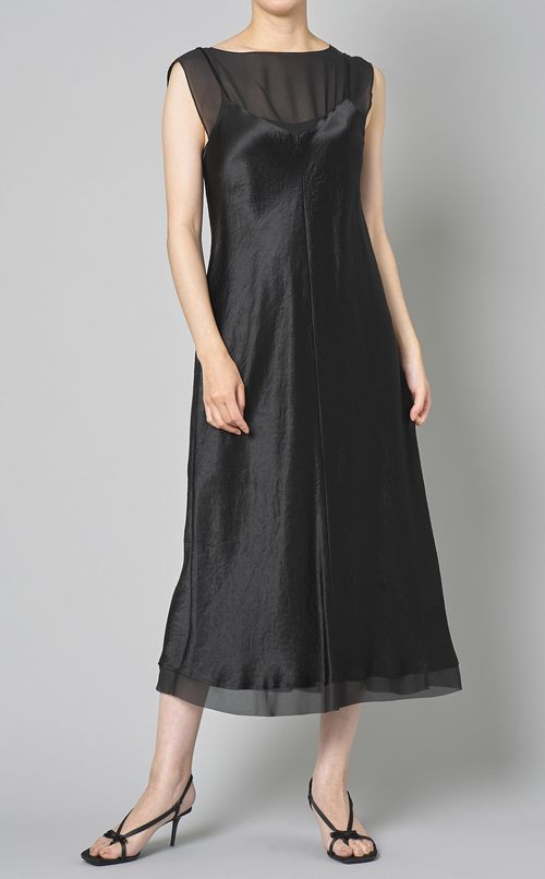 シフォンレイヤードシースルーワンピース