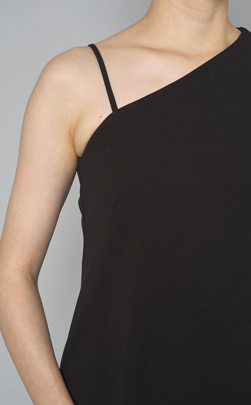 ワンショルダーコクーンワンピース