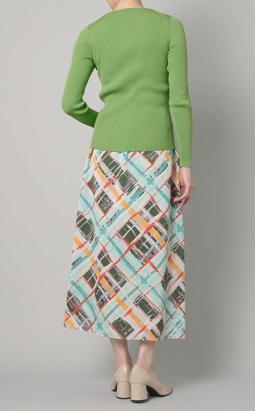 コットンリブクルーネックニット