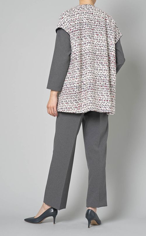 トリコロールファンシーツイードジレ