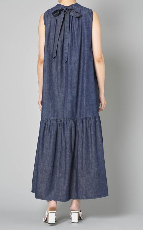 デニムティアードロングワンピース