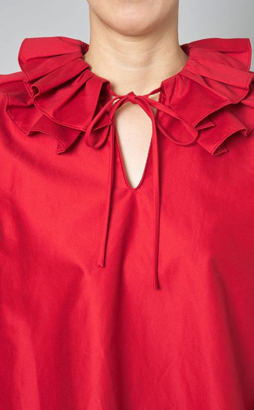 モールスキンフリルカラーブラウス