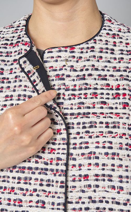 トリコロールファンシーツイードジレ