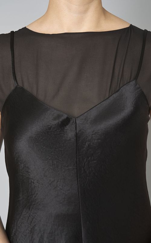 シフォンレイヤードシースルーワンピース