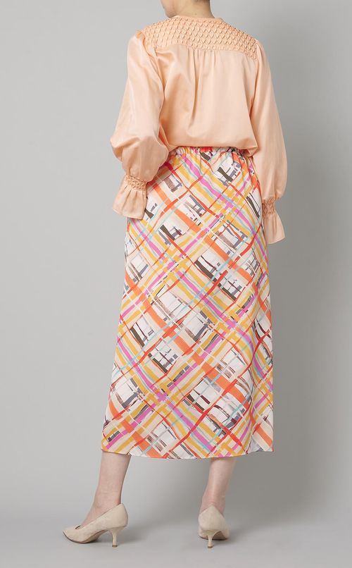 プラッドペイントプリントスカート