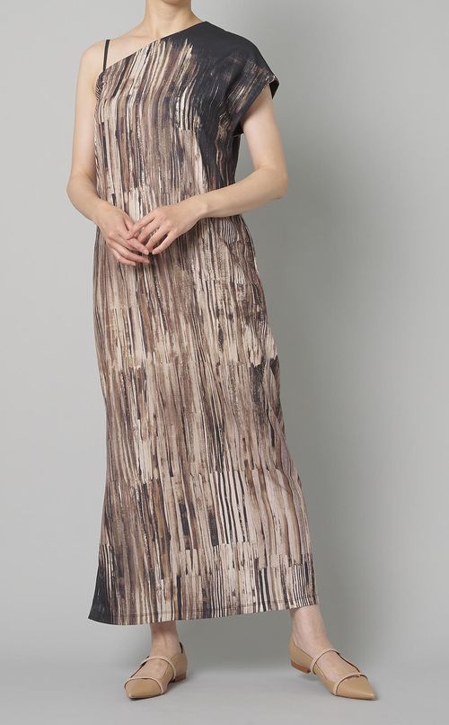 ワンショルダーコクーンワンピース