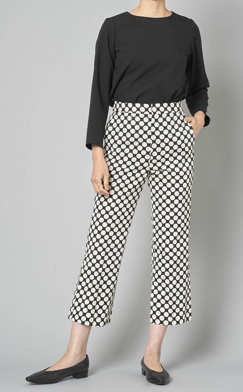 グログランドットテーパードパンツ