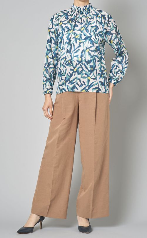 リネンセンタープレスワイドパンツ