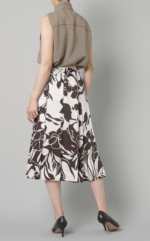 フラワープリントランダムプリーツスカート