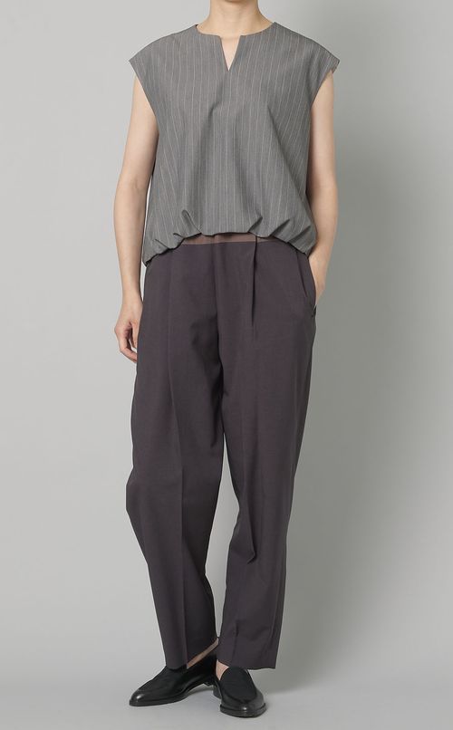 ストライプバルーンヘムブラウス