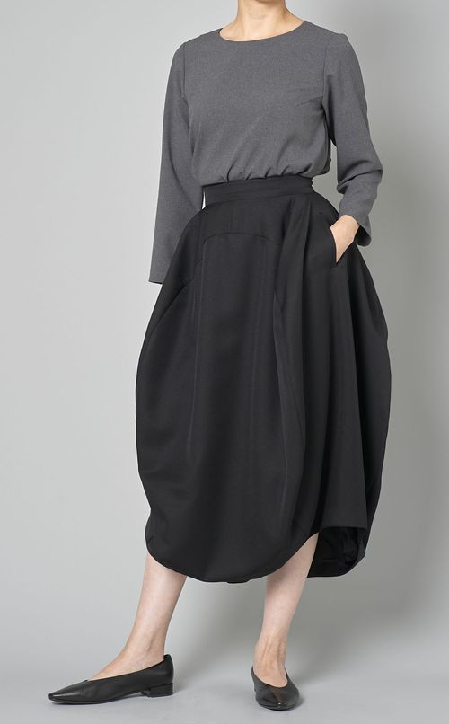 ボールウエストゴムコクーンスカート