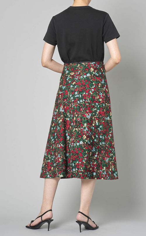 フローラルジャガードフレアスカート