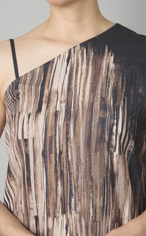 ワンショルダーコクーンワンピース