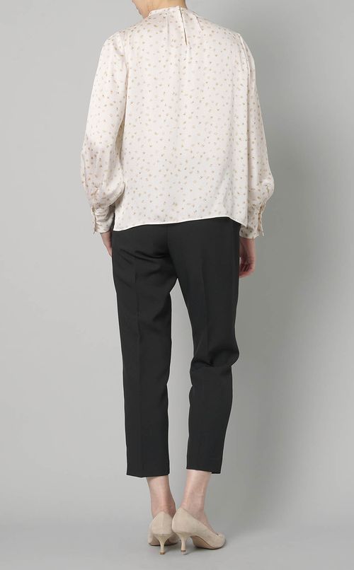 フラワードットプリントブラウス