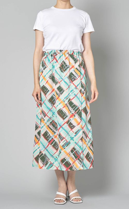 プラッドペイントプリントスカート