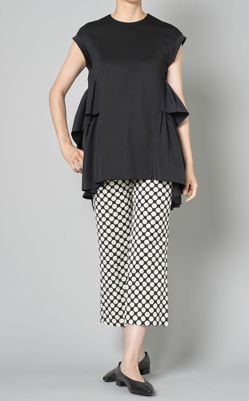 グログランドットテーパードパンツ