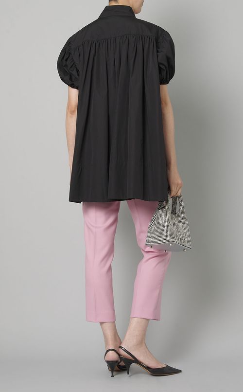 コットンギャザーショートスリーブブラウス