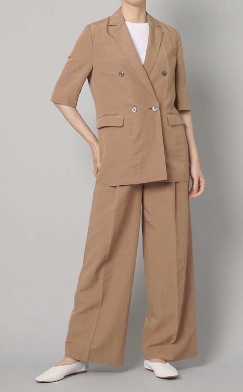 リネンセンタープレスワイドパンツ