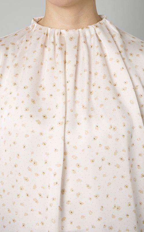 フラワードットプリントブラウス