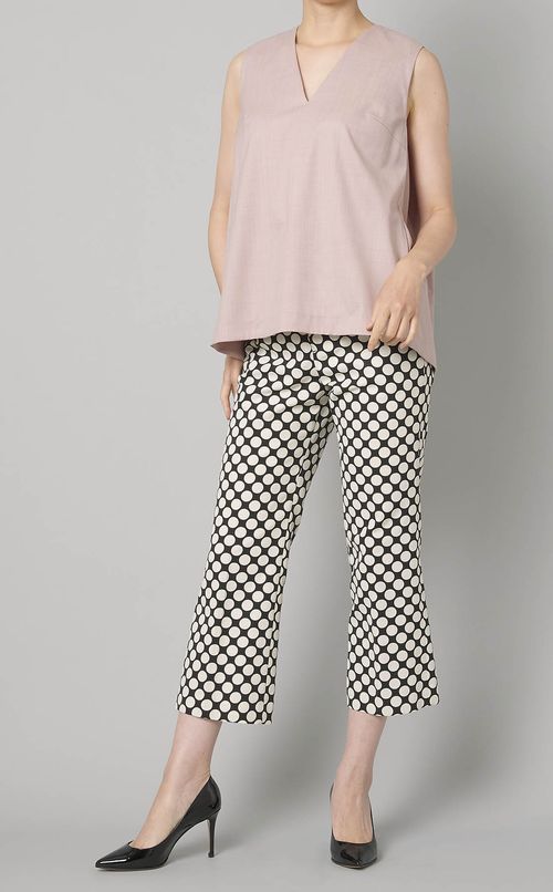 グログランドットテーパードパンツ