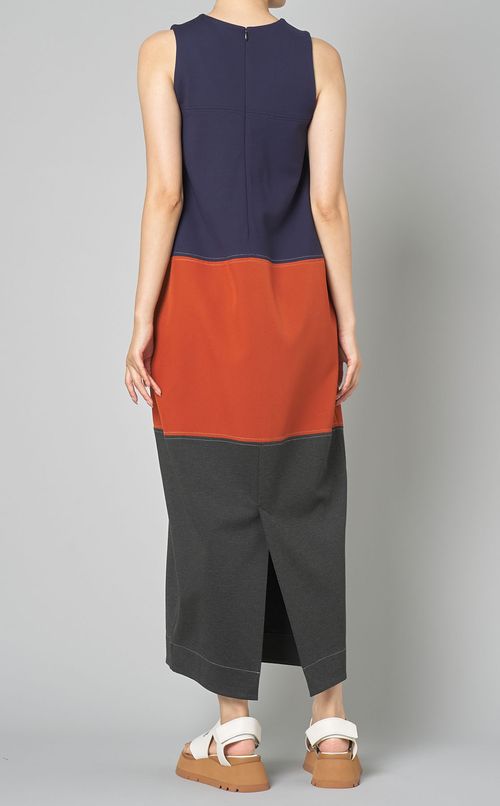 ブロックパターンコクーンワンピース