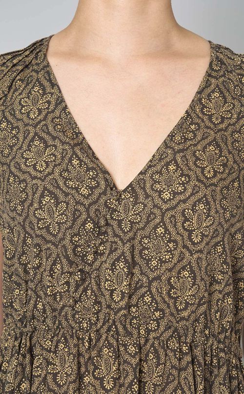 プリントバタフライスリーブワンピース