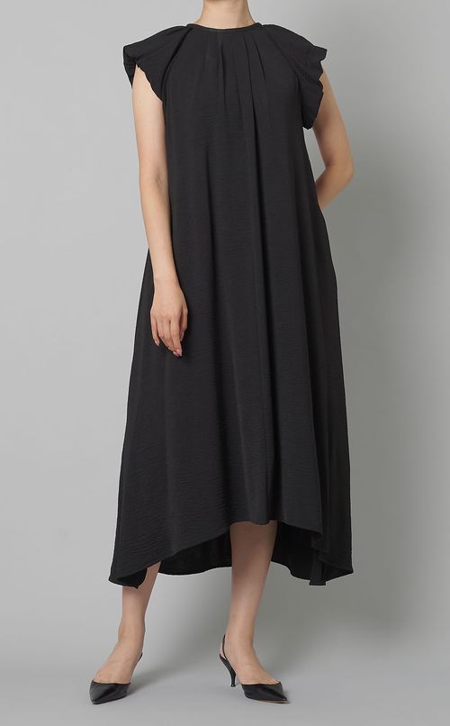 ギャザースリーブロングワンピース