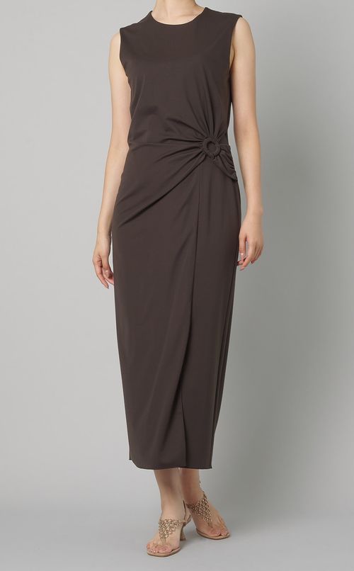 サイドギャザーノースリーブワンピース