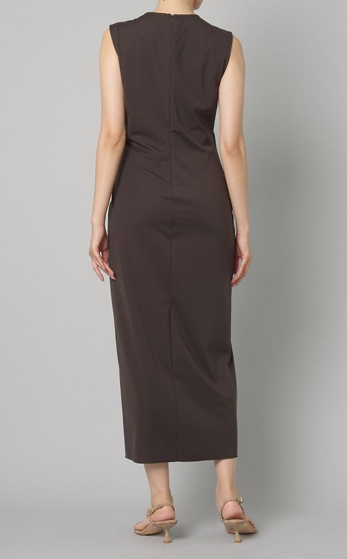 サイドギャザーノースリーブワンピース