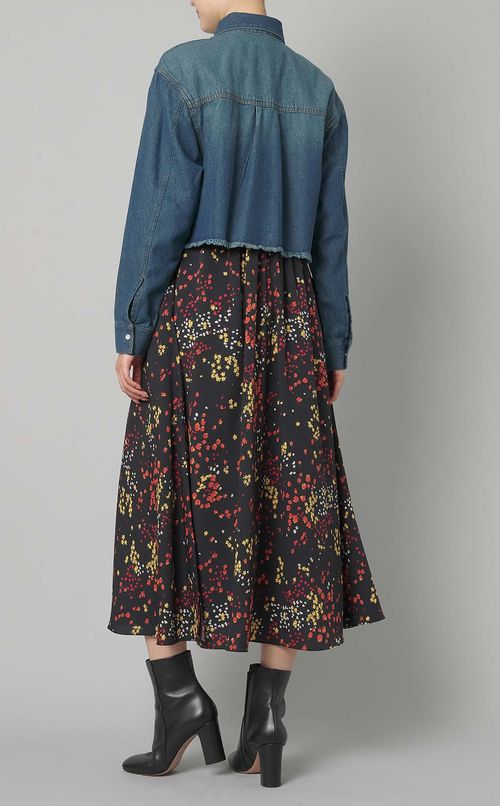 コットンクロップドデニムシャツ