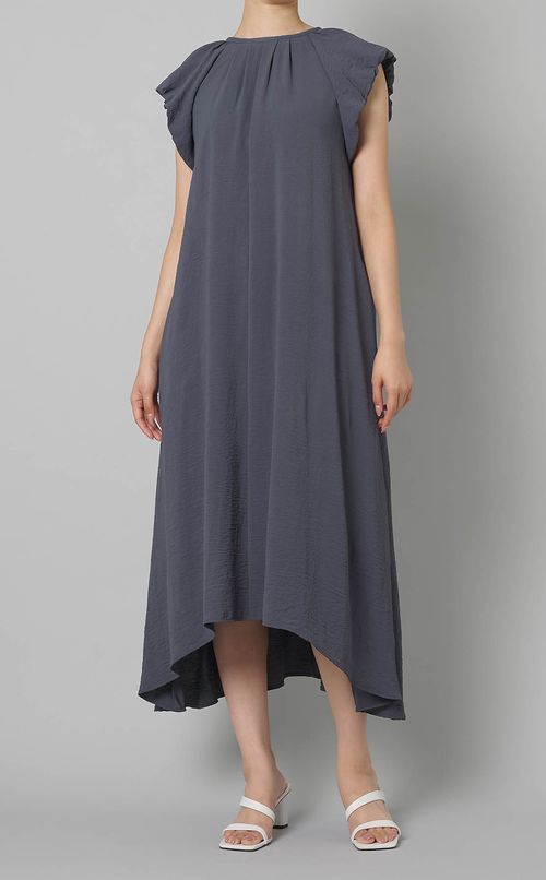 ギャザースリーブロングワンピース