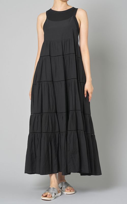 ティアードキャミソールロングワンピース